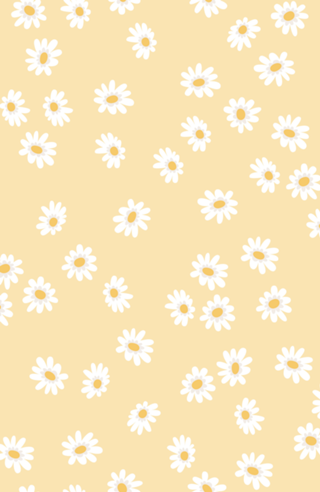 Margaridas Amigáveis Estampa em Amarelo Claro