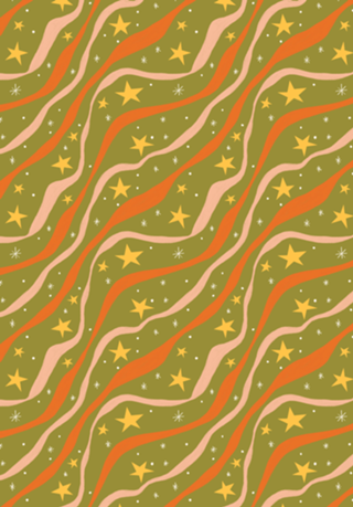 Estrelas e linhas (verde)
