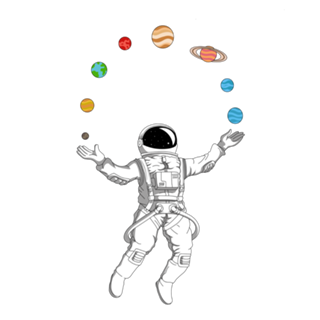 The astronaut and the universe in his hands
