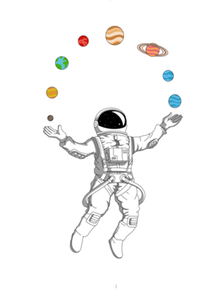 The astronaut and the universe in his hands