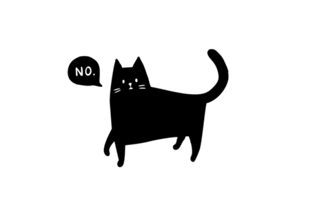 Black Cat Says No T-Shirt