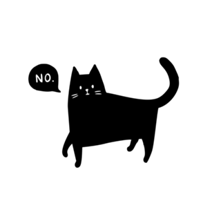 Black Cat Says No T-Shirt