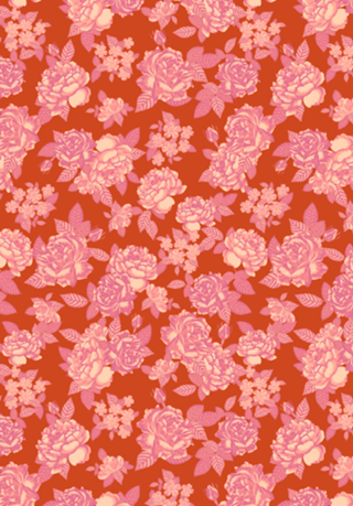 Peonias Floral Rosa e Vermelho