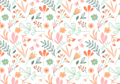 Estampa floral em tons de pêssego