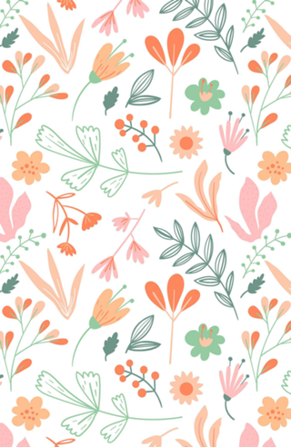 Estampa floral em tons de pêssego