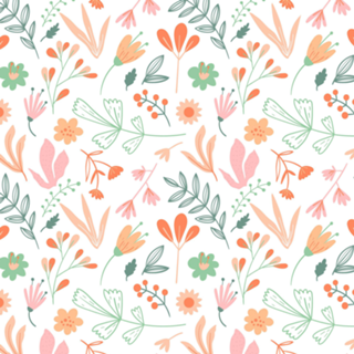 Estampa floral em tons de pêssego