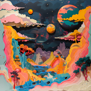Design paisagem com cores vibrantes
