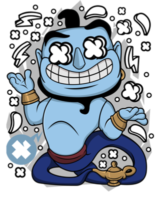 Gênio Azul Pop Art - Seus Desejos Chegaram