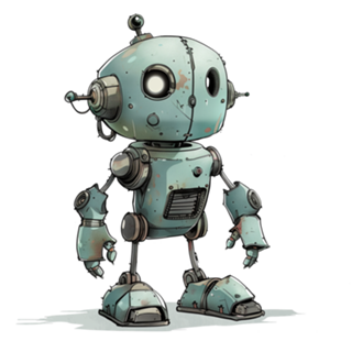 RoboAqua - Robô Azul Retro