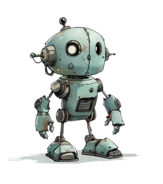 RoboAqua - Robô Azul Retro