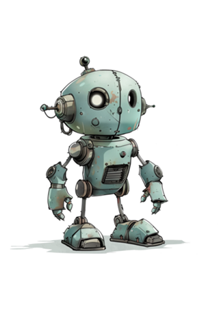 RoboAqua - Robô Azul Retro