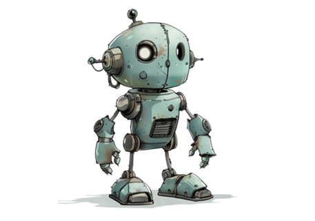 RoboAqua - Robô Azul Retro