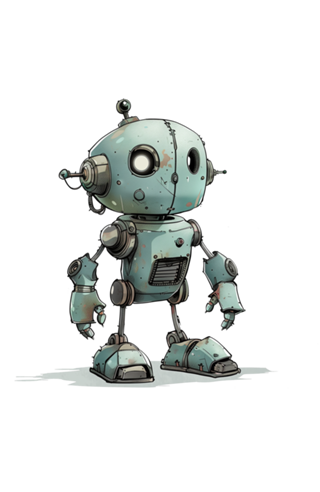 RoboAqua - Robô Azul Retro