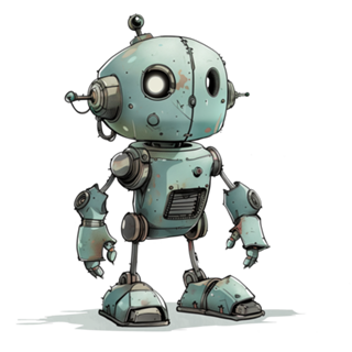 RoboAqua - Robô Azul Retro