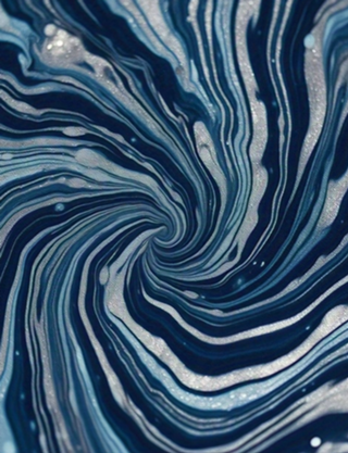 Marmorizado azul e dourado