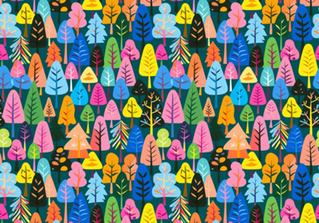 Árvores coloridas - 5% OFF cupom Y5Z6M2