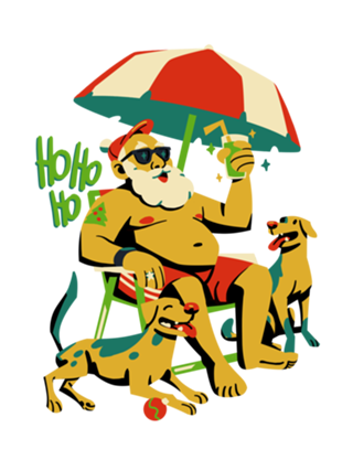 Papai noel na praia