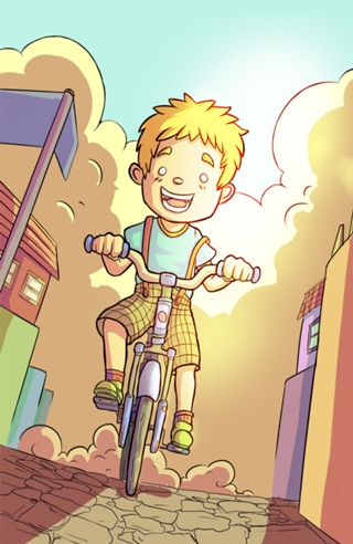 Garoto andando de bike !