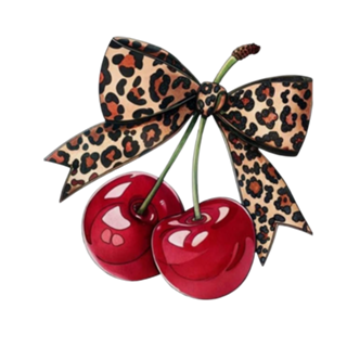 Laço animal Print e cereja