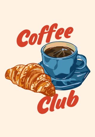 Clube do Café – Espresso e Croissant Ilustrados