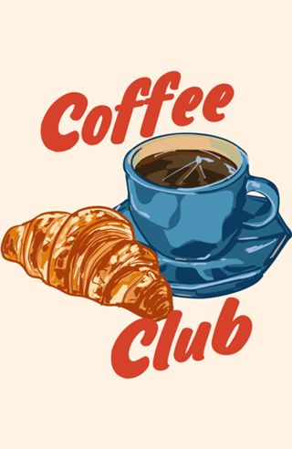 Clube do Café – Espresso e Croissant Ilustrados