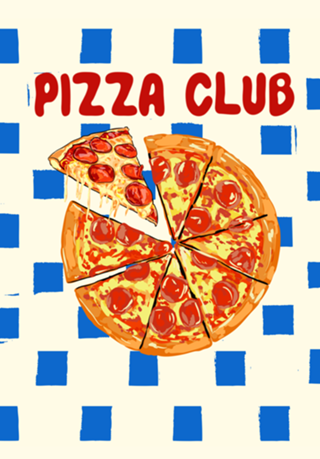 Estampa Retrô Pizza Club