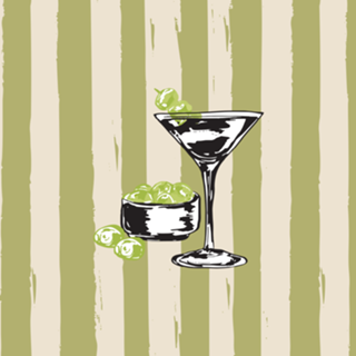 Dirty Martini Listras Vintage de Azeitona