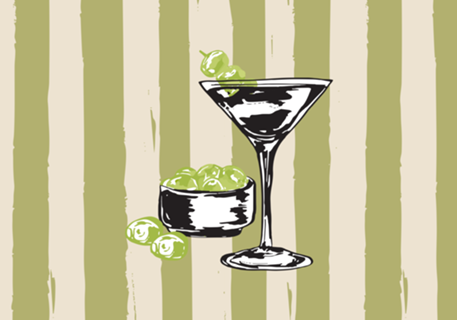 Dirty Martini Listras Vintage de Azeitona