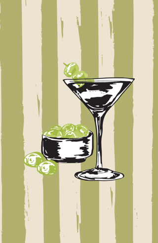 Dirty Martini Listras Vintage de Azeitona