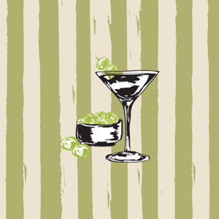 Dirty Martini Listras Vintage de Azeitona