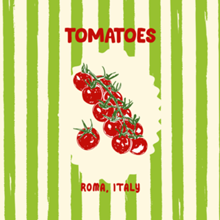 Tomates com Listras Retrô Verdes