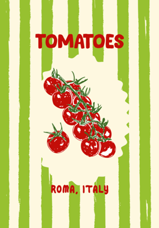 Tomates com Listras Retrô Verdes