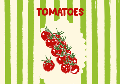 Tomates com Listras Retrô Verdes