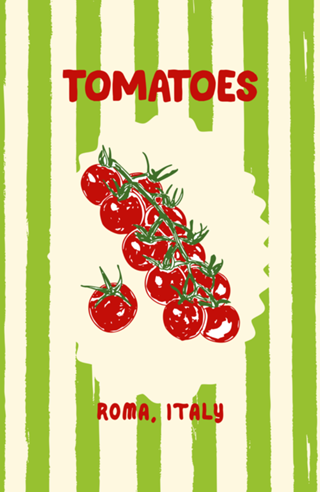 Tomates com Listras Retrô Verdes