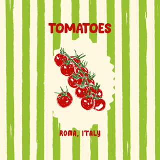 Tomates com Listras Retrô Verdes