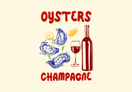 Ilustração de Ostras & Champanhe