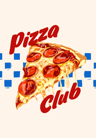 Fatia de Pizza Pepperoni Retrô do Clube