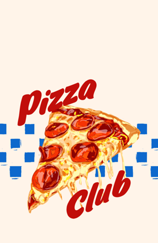 Fatia de Pizza Pepperoni Retrô do Clube