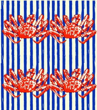 Caranguejo-Rei Retrô Listras Azuis