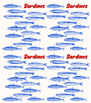 Padrão Minimalista de Sardinhas Azuis