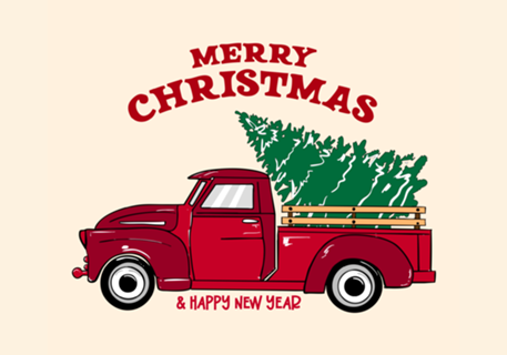 Feliz Natal Caminhão Vermelho com Árvore