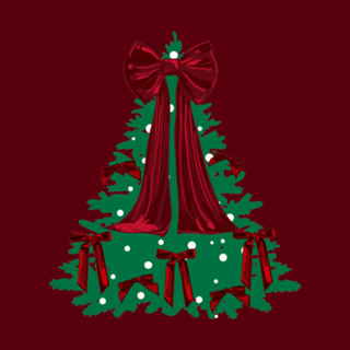 Árvore de Natal Elegante com Laço Vermelho