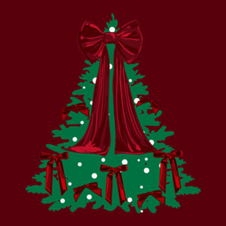 Árvore de Natal Elegante com Laço Vermelho