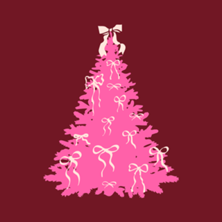 Árvore de Natal Rosa Coquette com Laços