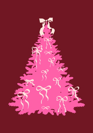 Árvore de Natal Rosa Coquette com Laços