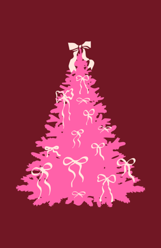 Árvore de Natal Rosa Coquette com Laços