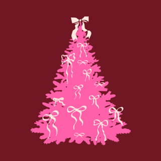 Árvore de Natal Rosa Coquette com Laços