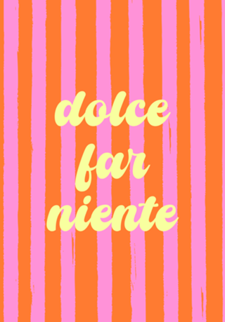 Dolce Far Niente – Listras Retrô em Laranja e Rosa