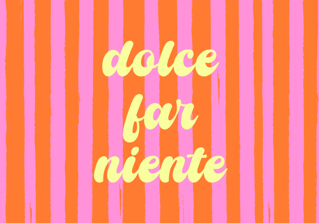 Dolce Far Niente – Listras Retrô em Laranja e Rosa