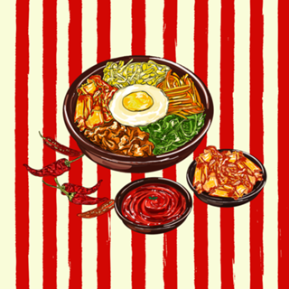 Bibimbap Coreano com Kimchi e Gochujang